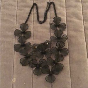 Black floral necklace